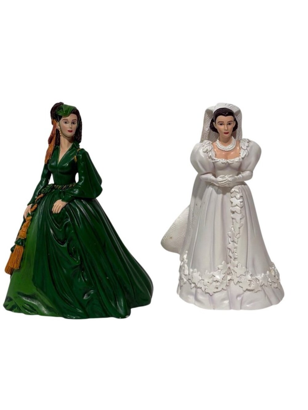 Gone with the Wind Visions of Scarlett Figurines Drapery Gown & Wedding Dress